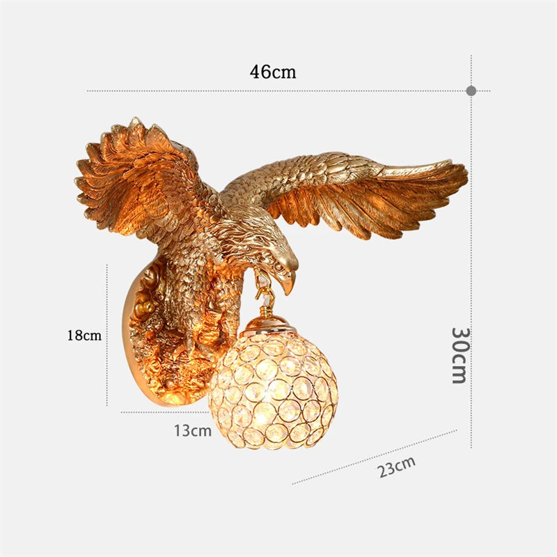 applique murale led design nordique en forme d'oiseau en résine - vue 5 sur 6
