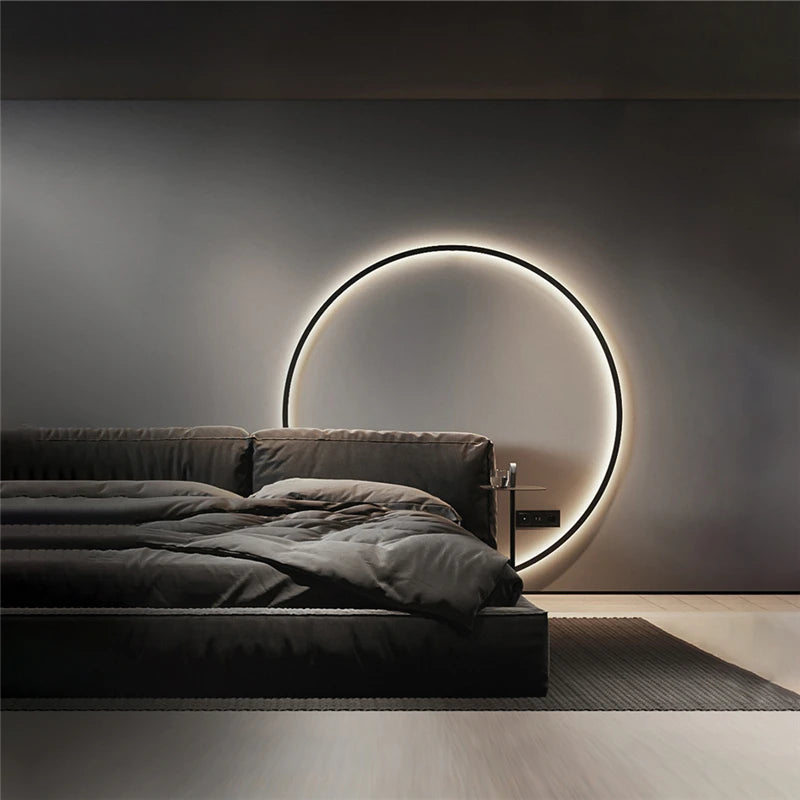 applique murale à led en forme d'anneau pour décoration moderne - vue 2 sur 10