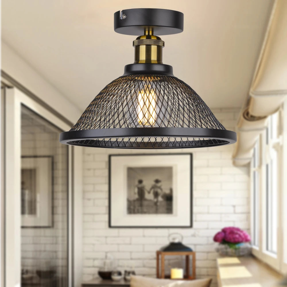 plafonnier moderne à leds style vintage industriel rétro loft - vue 3 sur 9