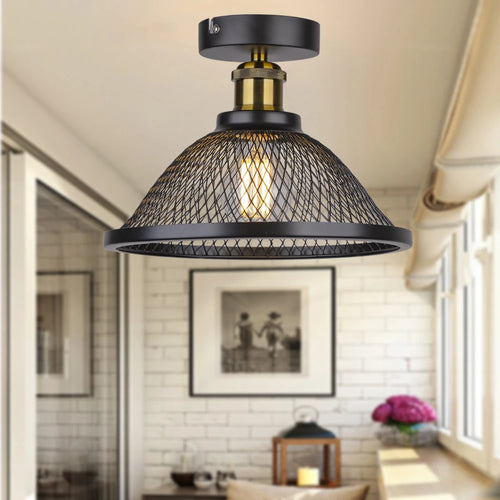 plafonnier moderne à leds style vintage industriel rétro loft - vue 3 sur 9