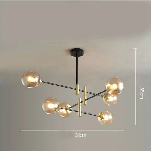 lustre led moderne boule de verre nordique luminaires créatifs - vue 16 sur 18