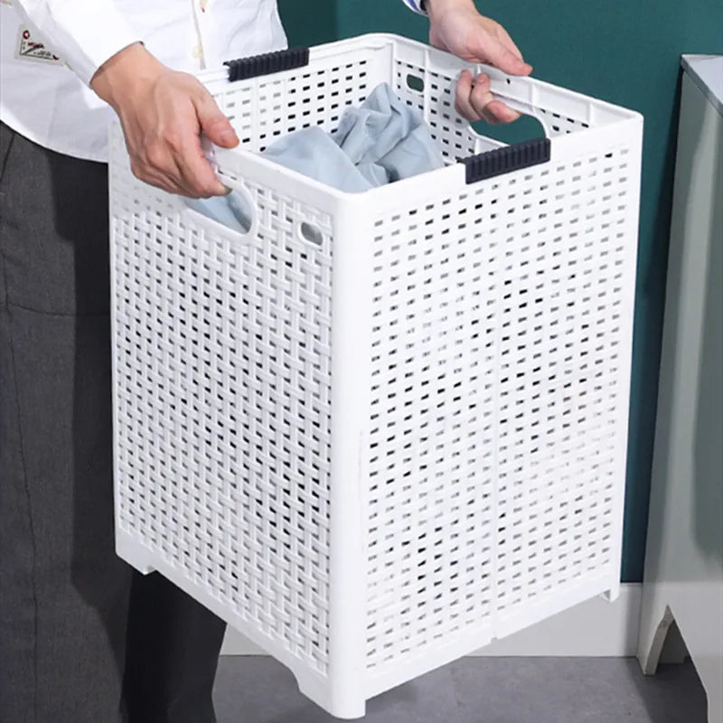 panier à linge pliant en plastique pour vêtements sales - vue 6 sur 9
