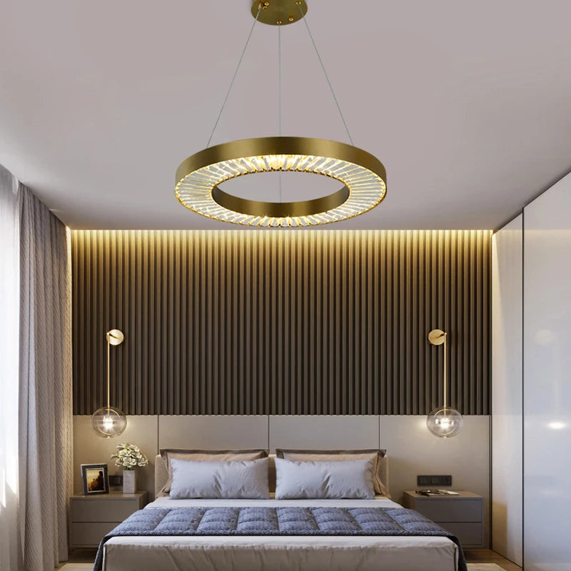 lustre en cristal de luxe style nordique moderne - vue 1 sur 12