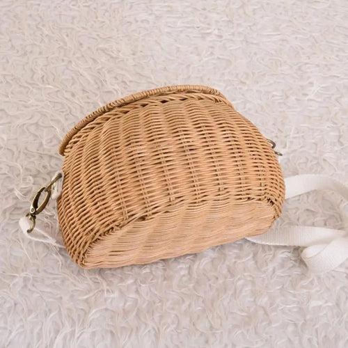panier arrière pour vélo tricycle scooter en bambou et rotin tissé - vue 6 sur 7