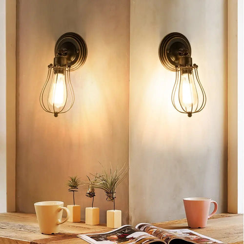 applique murale industrielle vintage avec abat-jour réglable et led - vue 3 sur 10