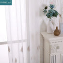 Voilage tulle brodé fleurs style européen salon chambre