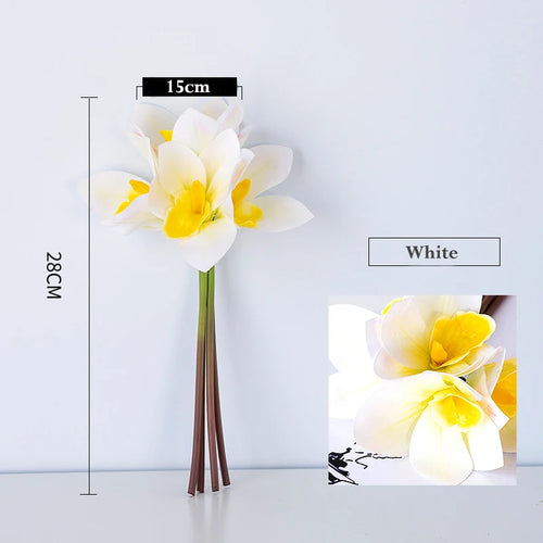 lot de 4 bouquets d'orchidées artificielles pour décoration intérieure festive - vue 10 sur 11