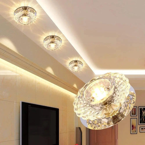 plafonniers modernes en cristal décoratifs lumière allée - vue 5 sur 7