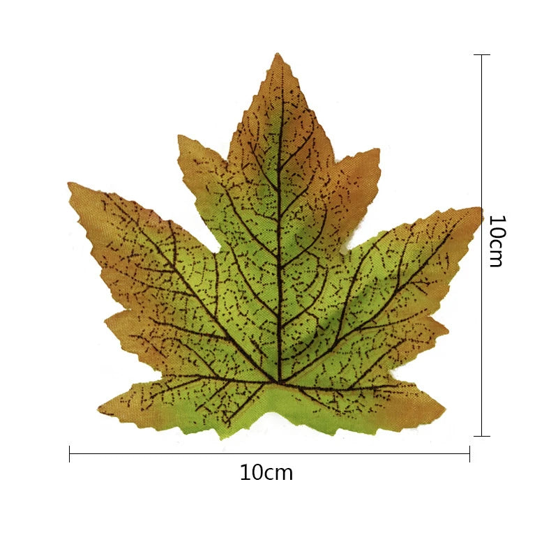 lot de 100 feuilles d'érable artificielles pour décorations festives - vue 16 sur 16