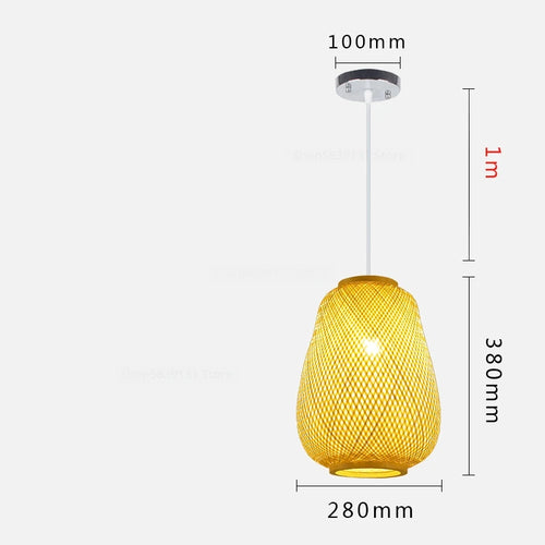 luminaire suspendu en bambou chinois pour restaurant hôtel - vue 20 sur 29