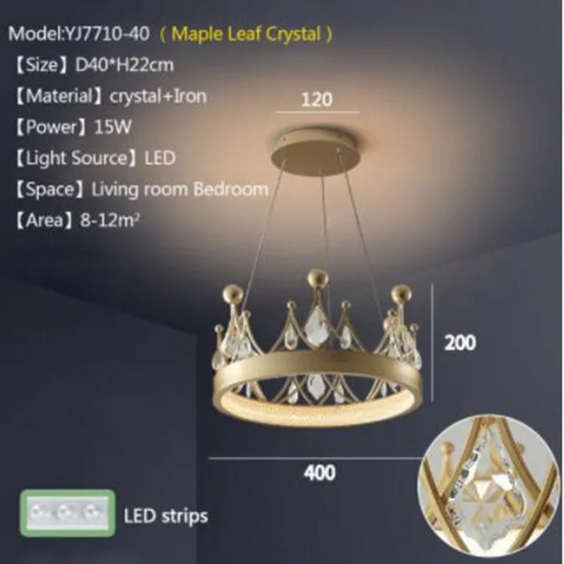 lustre moderne en cristal design nordique pour éclairage intérieur - vue 10 sur 10