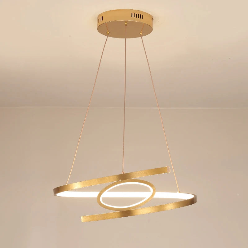 pendantifs led dorés pour un éclairage intérieur moderne et élégant - vue 5 sur 8