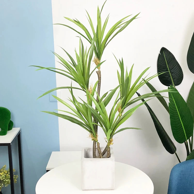 plantes artificielles dracaena arbre tropical en pot décoration intérieure - vue 2 sur 10