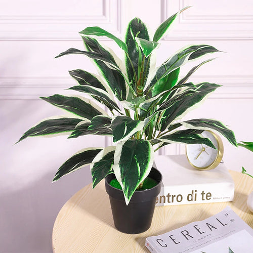 bouquet de plantes artificielles monstera tropicales pour décoration intérieure - vue 4 sur 9