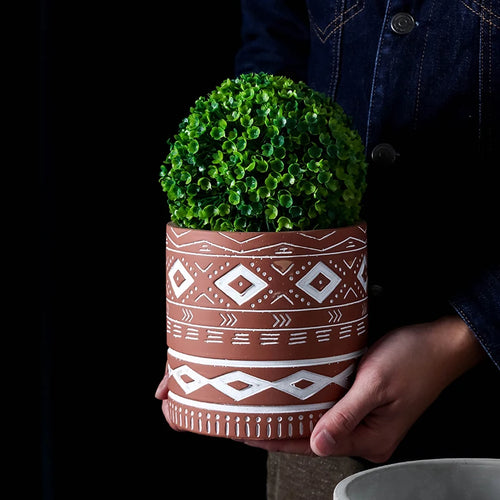 moule en silicone pour pot de fleurs en béton fait maison - vue 5 sur 14