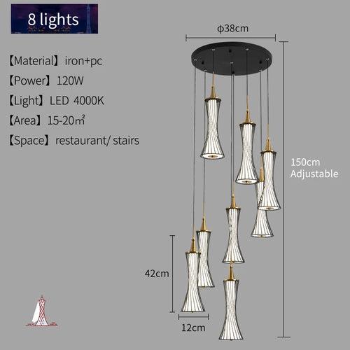 lustre moderne led en cristal pour décoration maison - vue 10 sur 11