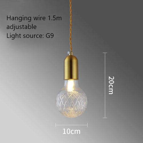 boule de verre moderne suspension led luminaire décoratif