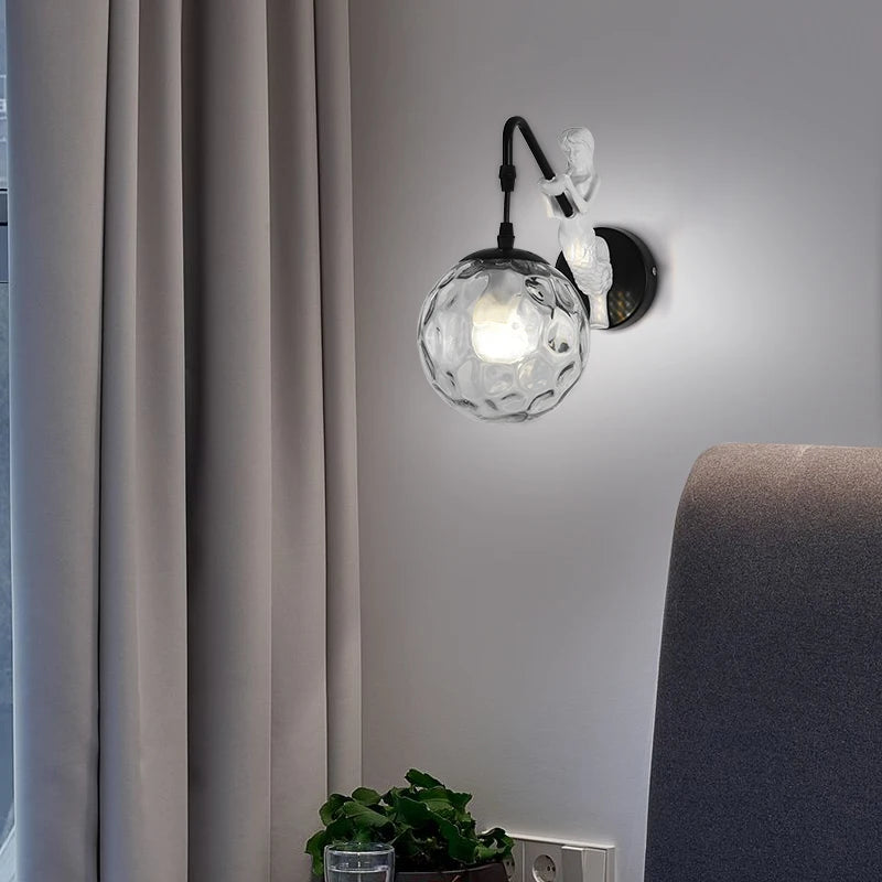 applique murale style européen rétro boules de verre créative bronze doré - vue 4 sur 10