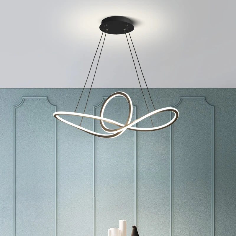 lustre led en aluminium style nordique post-moderne créatif - vue 3 sur 7
