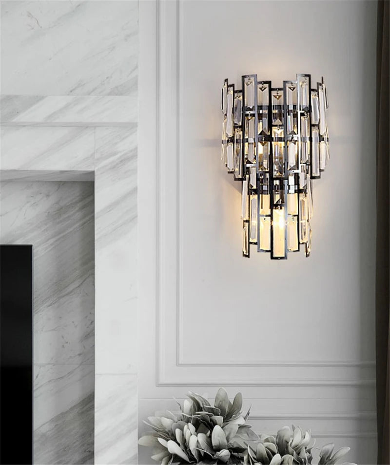 applique murale moderne en cristal pour décoration intérieure élégante - vue 2 sur 6