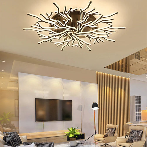 lustre moderne à bras multiples avec télécommande en aluminium acrylique - vue 3 sur 11