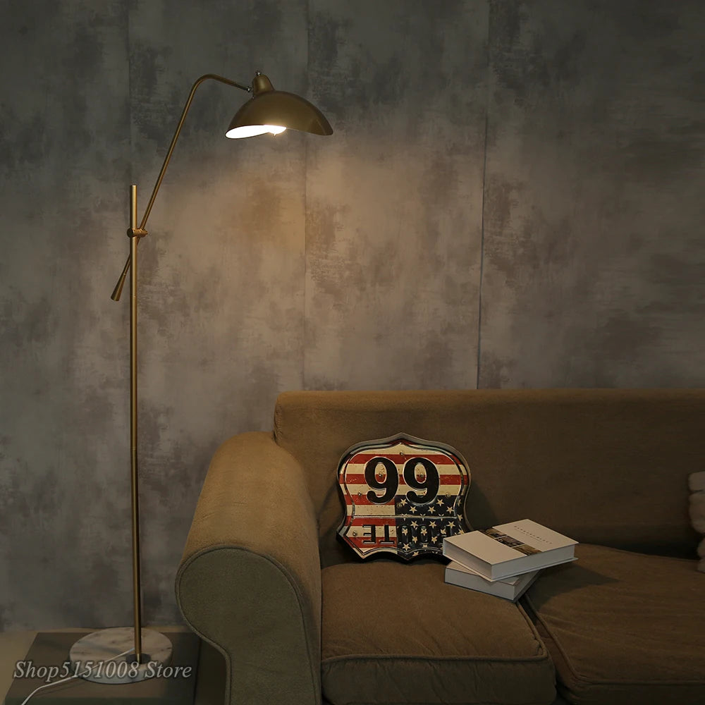 Lampadaire nordique Simple en or - vue 3 sur 8