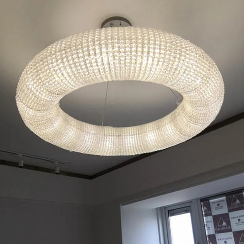 lustre en cristal led moderne en chrome doré pour intérieur élégant - vue 4 sur 5