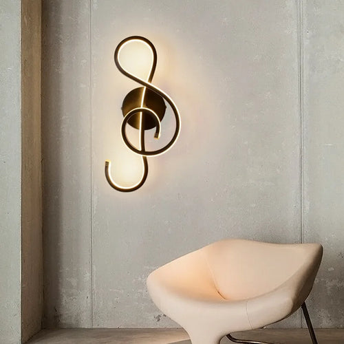 applique murale led en forme de clé de musique - vue 5 sur 8