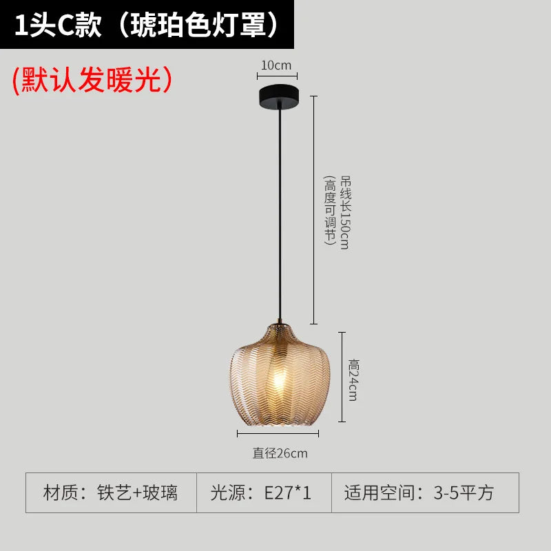 suspension en verre style nordique pour décoration intérieure - vue 8 sur 15