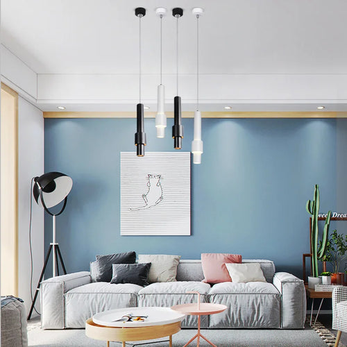 suspension à led nordique tube long éclairage intérieur dimmable - vue 10 sur 14