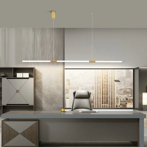 Lustre design style cuivre placage moderne LED - vue 7 sur 8