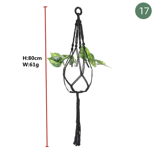 paniers suspendus en macramé pour plantes et décoration - vue 21 sur 30