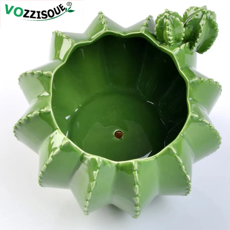 pots créatifs en céramique pour cactus et bonsaïs décoratifs - vue 3 sur 9