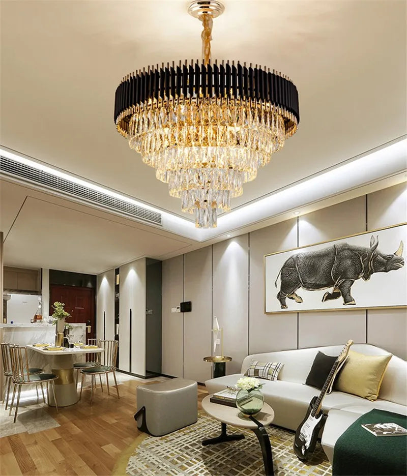 lustre moderne en cristal suspendu pour intérieur élégant - vue 5 sur 9