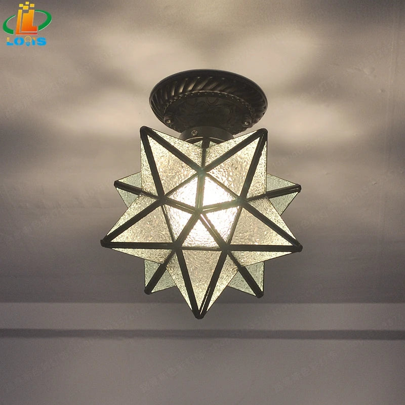 plafonnier pentagramme moderne éclairage étoile pour couloir ou entrée - vue 3 sur 8