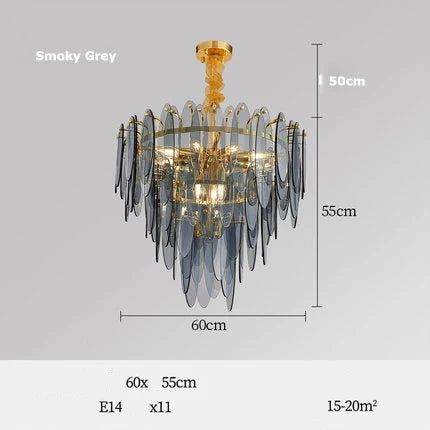 lustre led art déco en fer et verre design élégant pour éclairage moderne - vue 13 sur 25