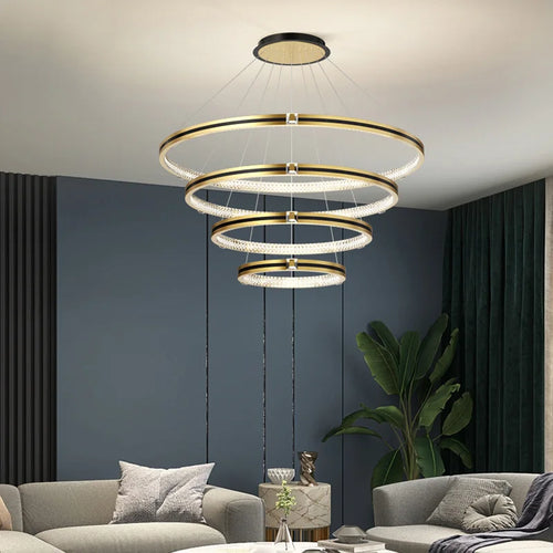 lustre en cristal moderne pour hall et restaurant luxe - vue 3 sur 17
