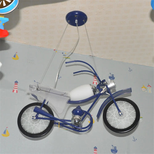 lustre led créatif nordique pour chambre d'enfants en acrylique moto - vue 4 sur 9