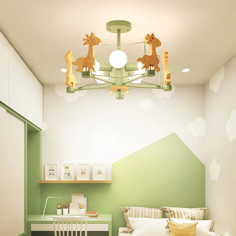 Lustre enfant LED en forme de girafe - vue 3 sur 12