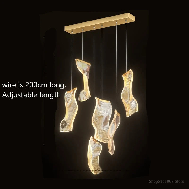lustre led moderne pour escalier et magasin de vêtements - vue 12 sur 15