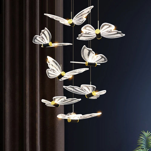 lustre moderne design papillon pour intérieur élégant et chaleureux - vue 3 sur 16