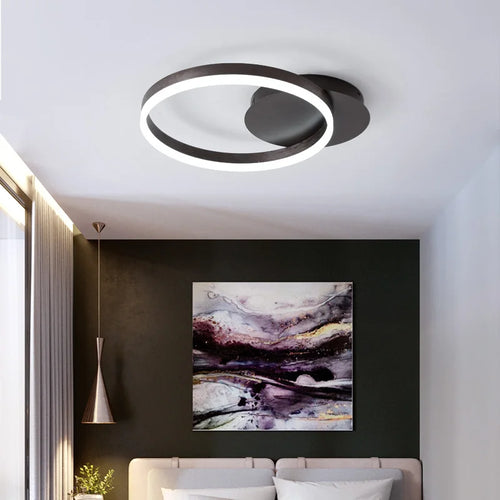 1/2/3 Rings LED Ceiling Lights For Bedroom Dining Room Living Room Kitchen Studyroom Villa Foyer Office Indoor Simple Home Lamps - vue 6 sur 10