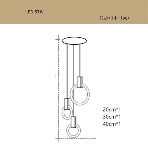 lustre led suspendu style loft pour escalier - vue 15 sur 17