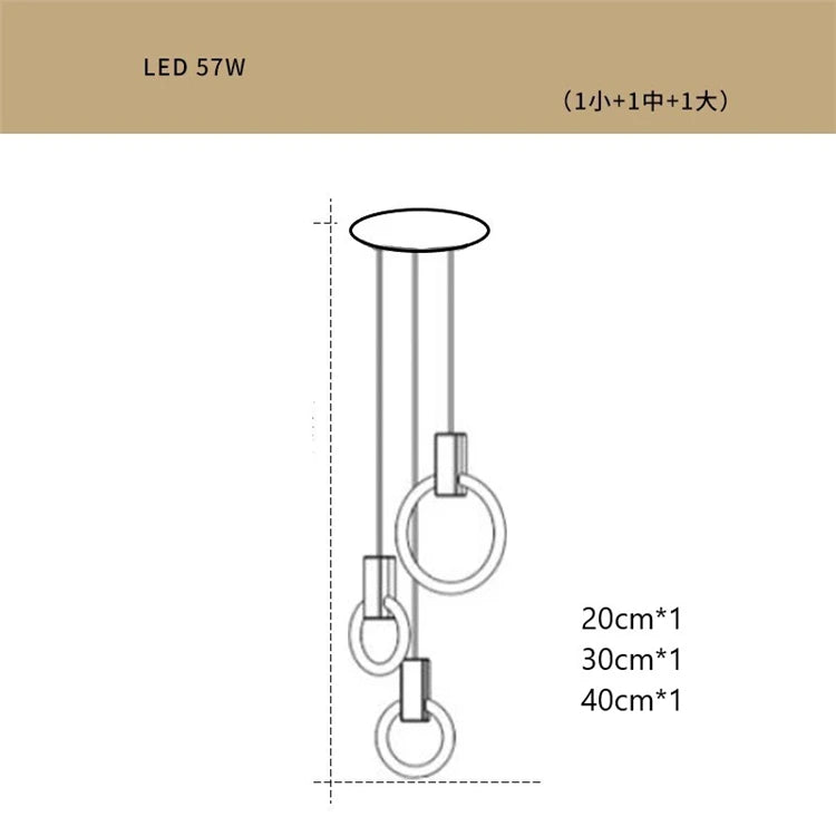 lustre led suspendu style loft pour escalier - vue 15 sur 17