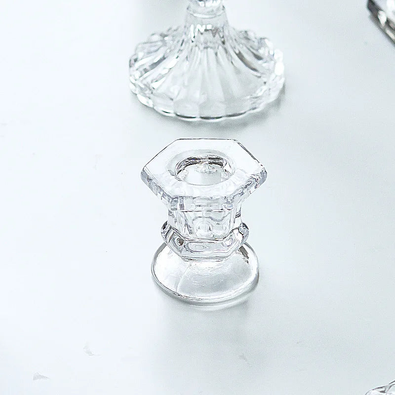 bougeoir en verre pour décoration romantique et centre de table - vue 7 sur 11