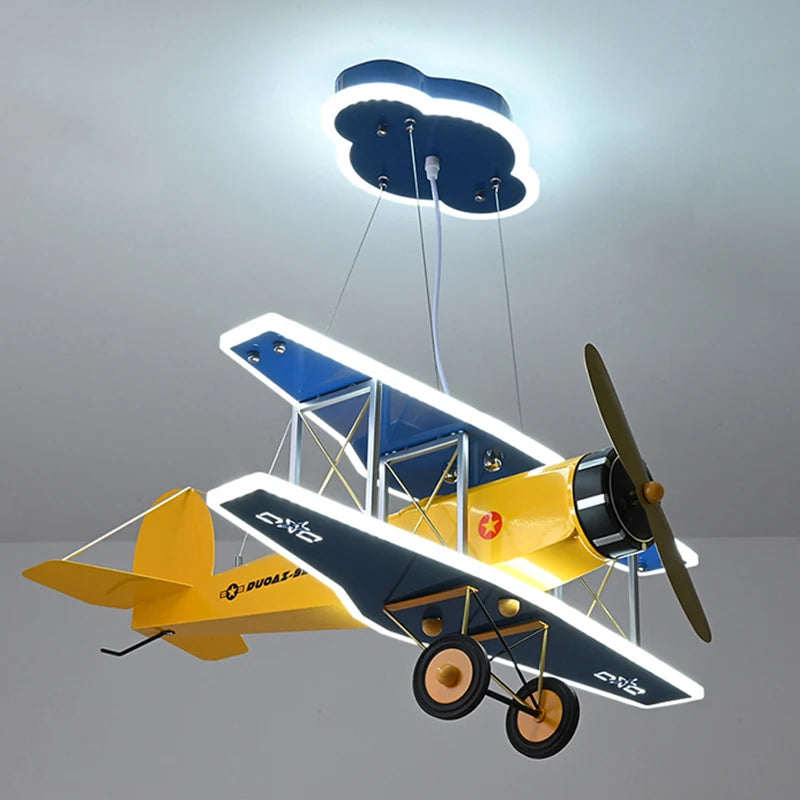 Lustre avion Chambre enfant moderne à LED - vue 5 sur 6