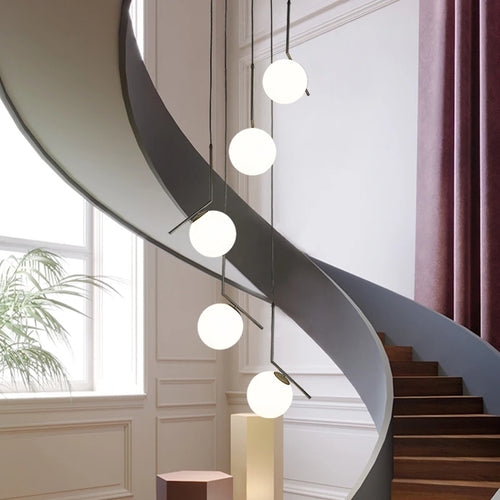 lustre moderne nordique en verre pour décoration intérieure - vue 5 sur 16