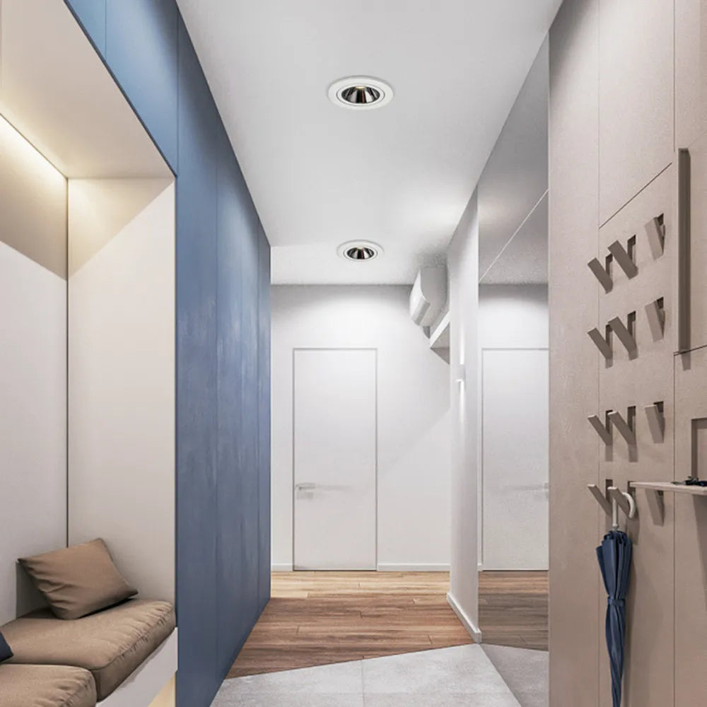 plafonnier encastré moderne en aluminium anti-éblouissement réglable pour intérieur - vue 5 sur 8