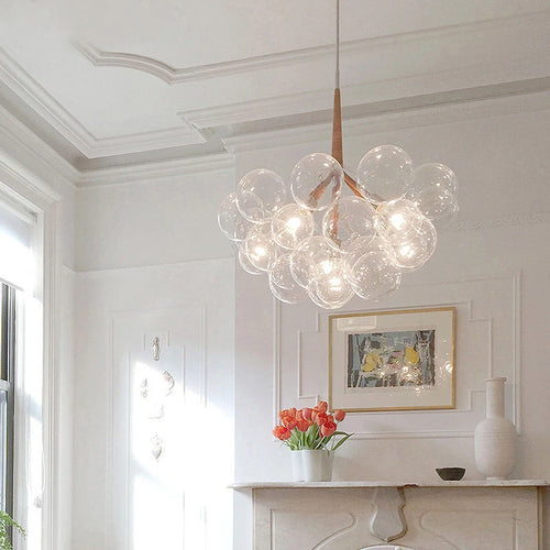 SANDYHA boule de verre bulle lustre haute qualité matériel lampadaire Art décoration de la maison LED lampe suspendue personnalité chambre E27 - vue 3 sur 18