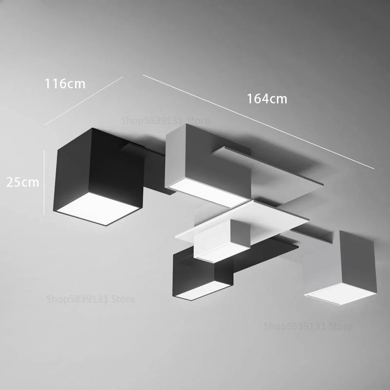plafonnier nordique moderne simple boîte créative combinaison géométrique - vue 8 sur 11
